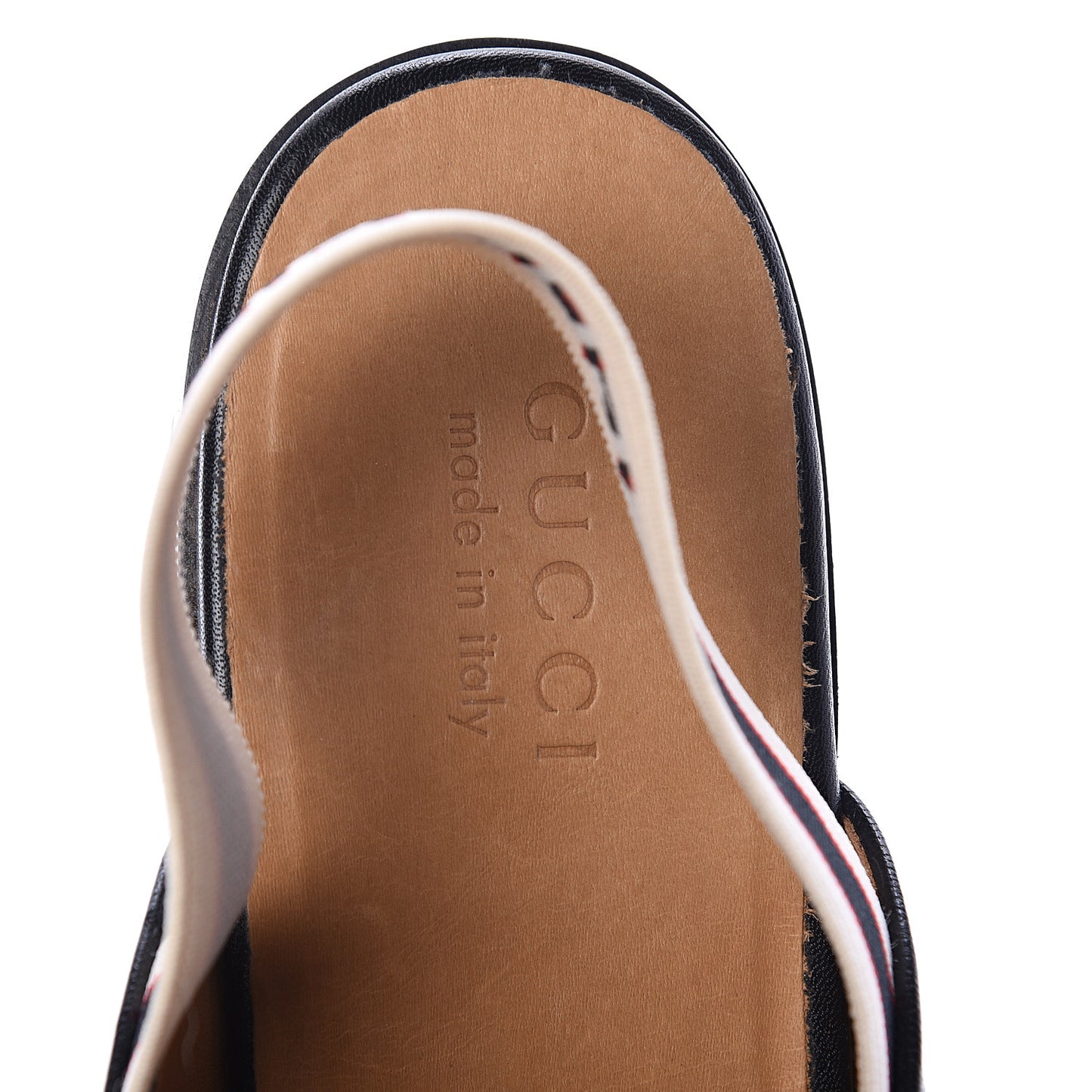 Goatskin Stripe Mens Horsebit Slingback Slippers 9 Black