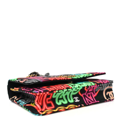 Chanel Fabric Printed Chanel 19 Wallet On Chain WOC Black Multicolor 4 of 12