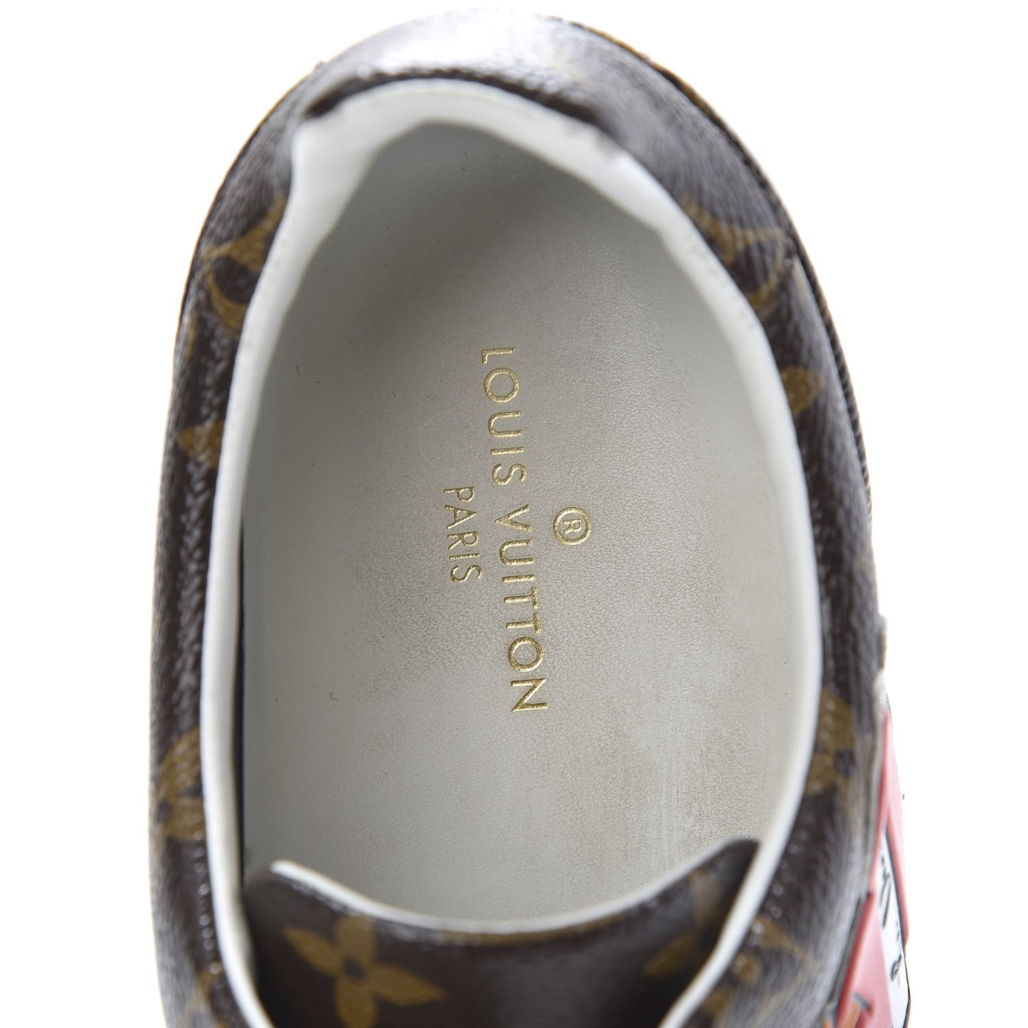 Calfskin Monogram LV Black Heart Sneakers 38.5 Cacao