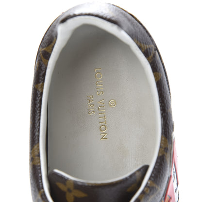 Louis Vuitton Calfskin Monogram LV Black Heart Sneakers 38.5 Cacao 8 of 10