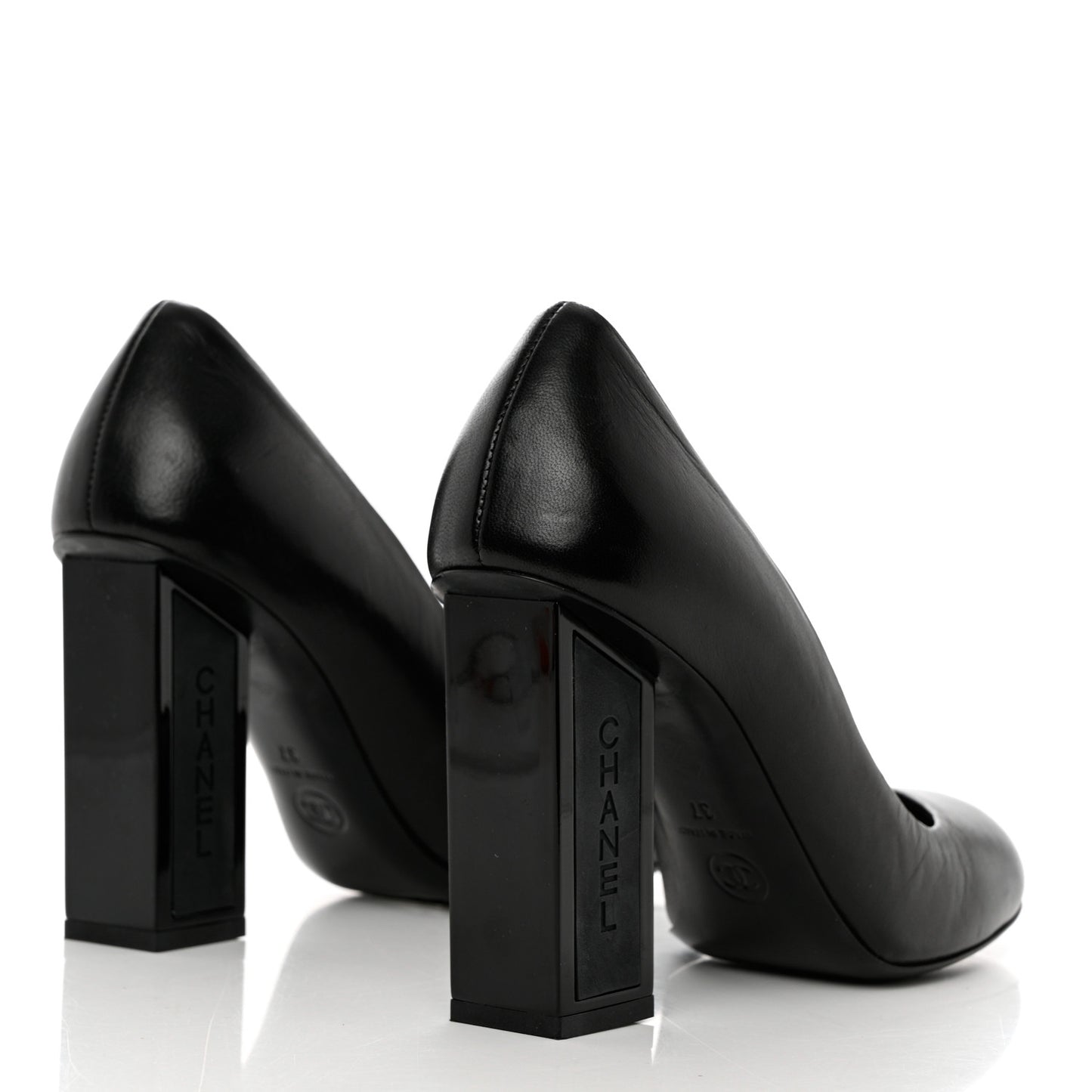 Lambskin Logo Pumps 37 Black