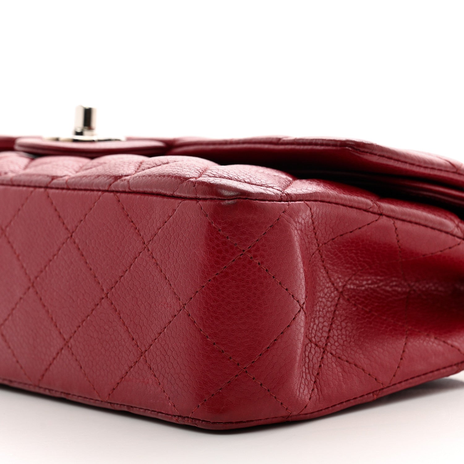 Chanel Caviar Quilted Medium Double Flap Dark Red 9 of 11