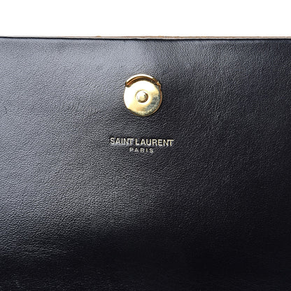 Saint Laurent Metallic Snakeskin Medium Classic Monogram Kate Tassel Satchel Oro 6 of 9