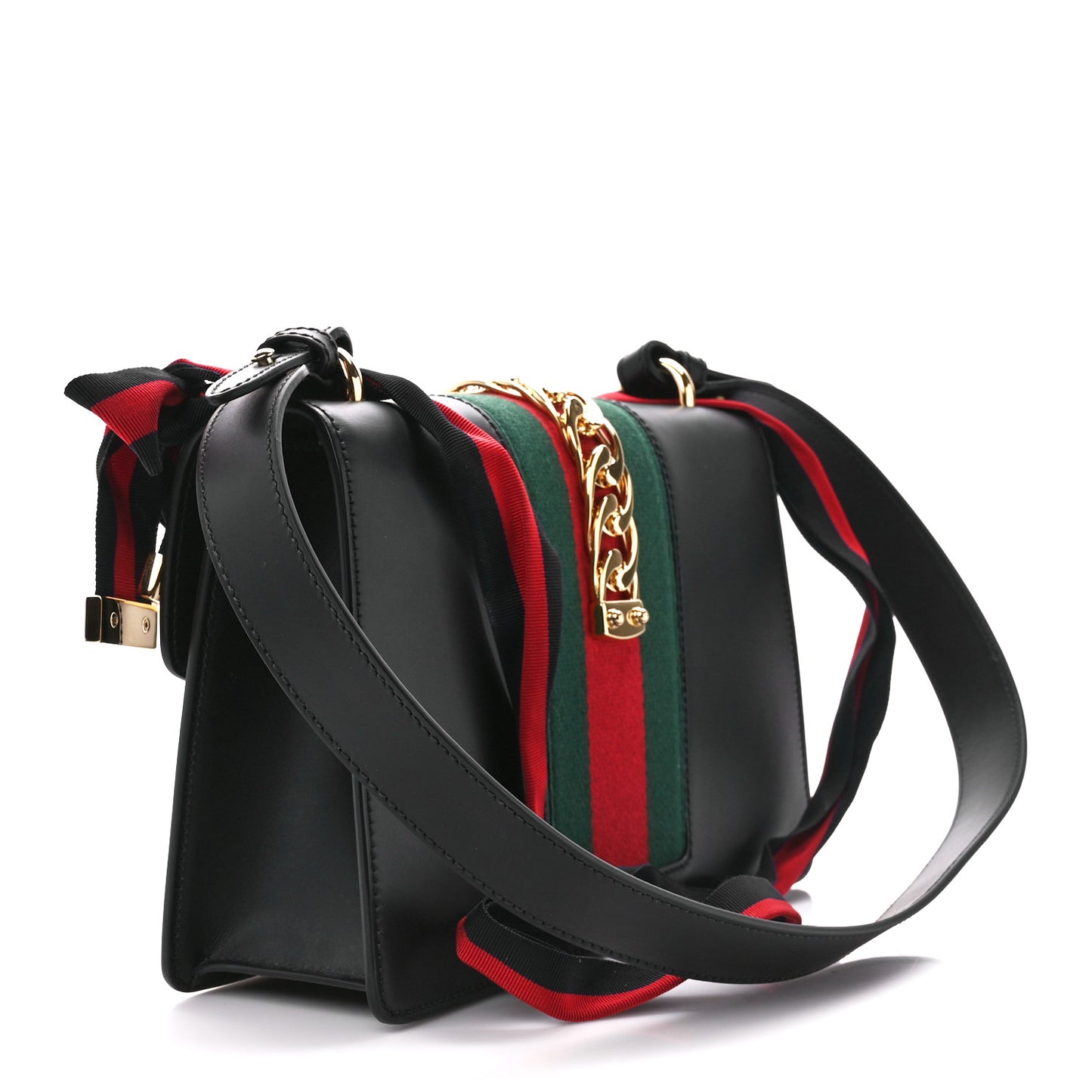 Calfskin Small Sylvie Shoulder Bag Black