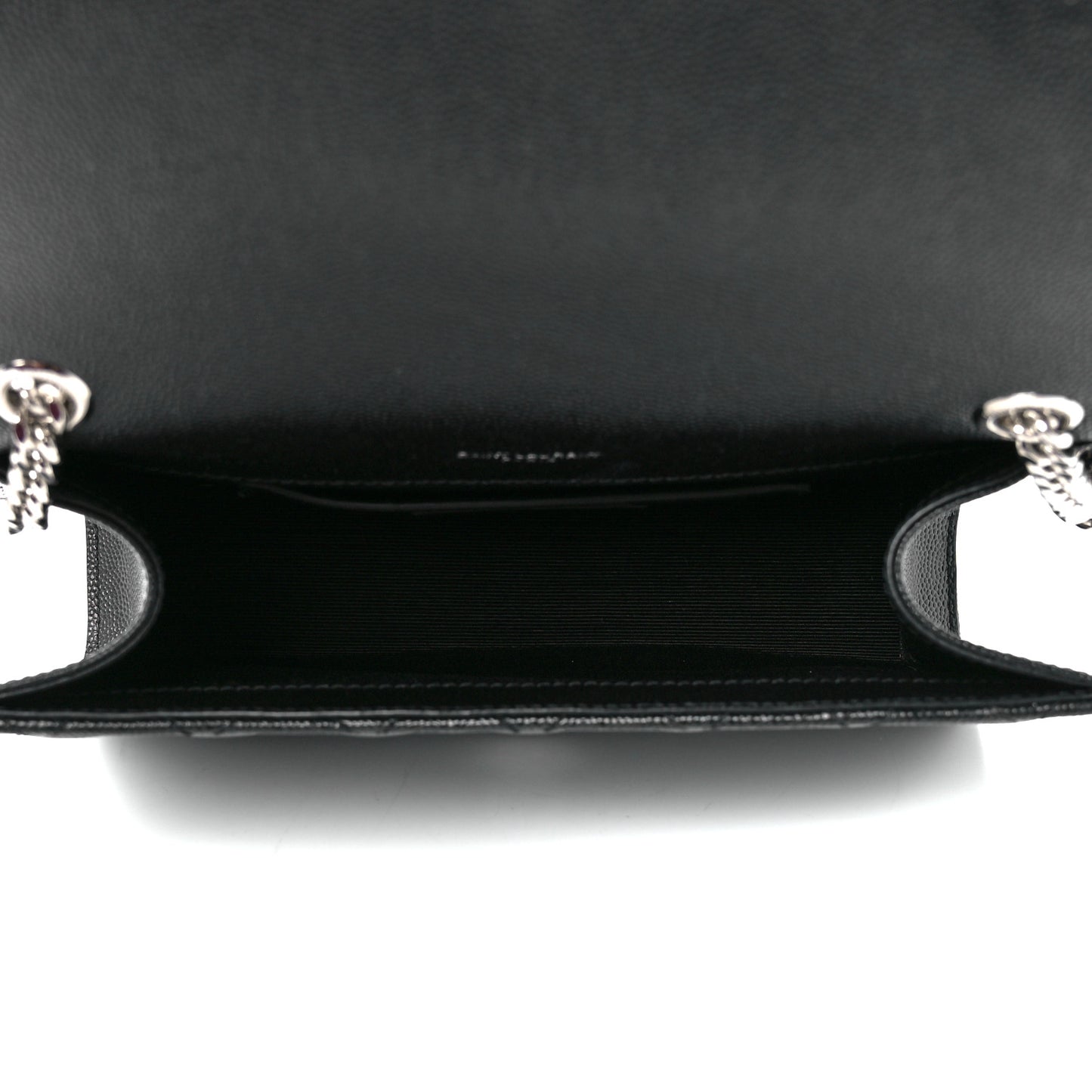 Grain De Poudre Textured Mixed Matelasse Triquilt Small Monogram Satchel Black