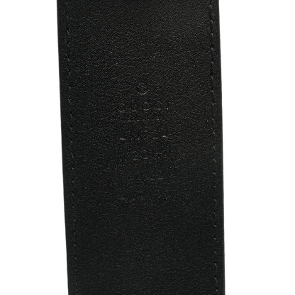 Gucci GG Supreme Monogram Selleria Calfskin Interlocking G 40mm Belt 80 32 Black Grey 3 of 4