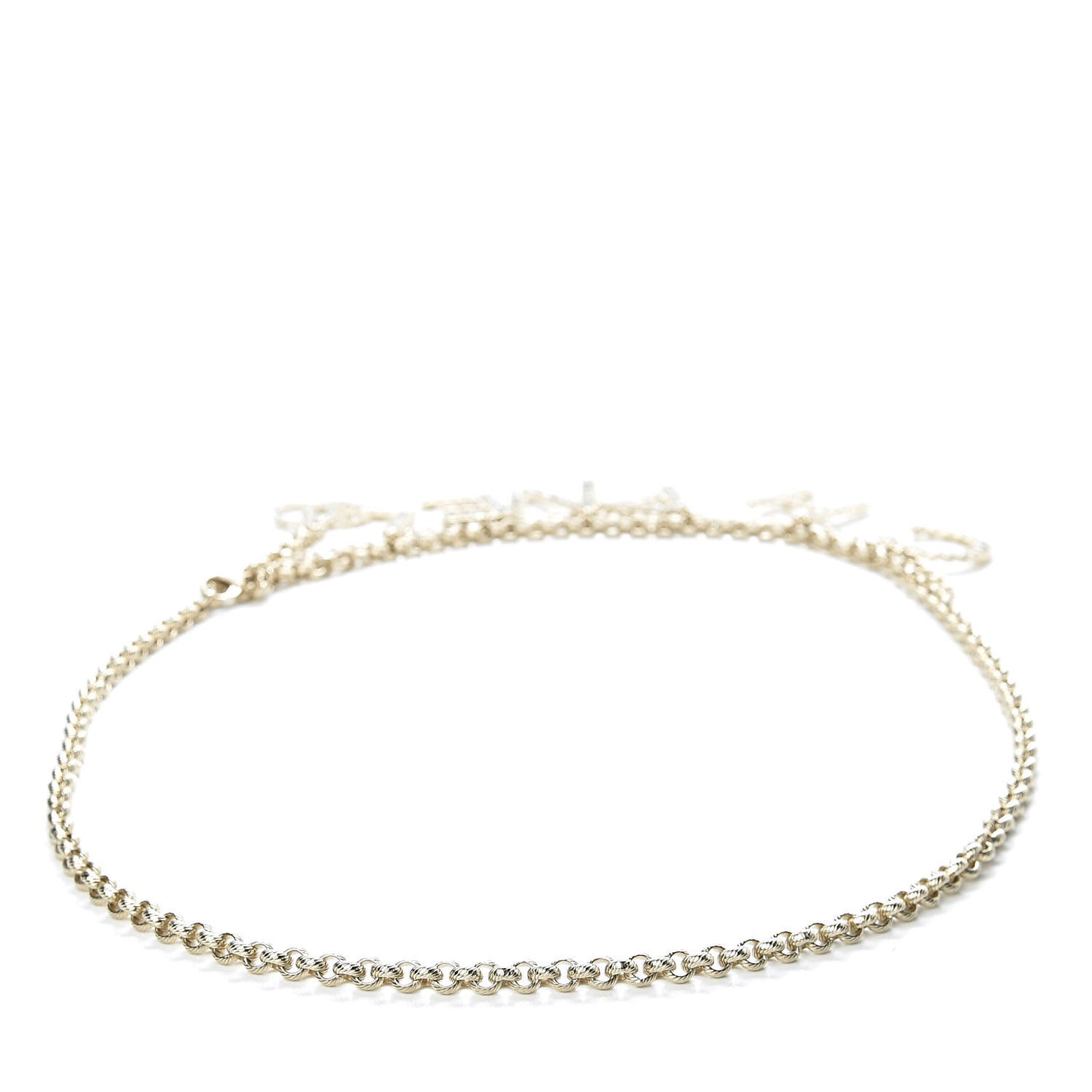 Metal Crystal 90's Icon Logo Chain Belt Gold
