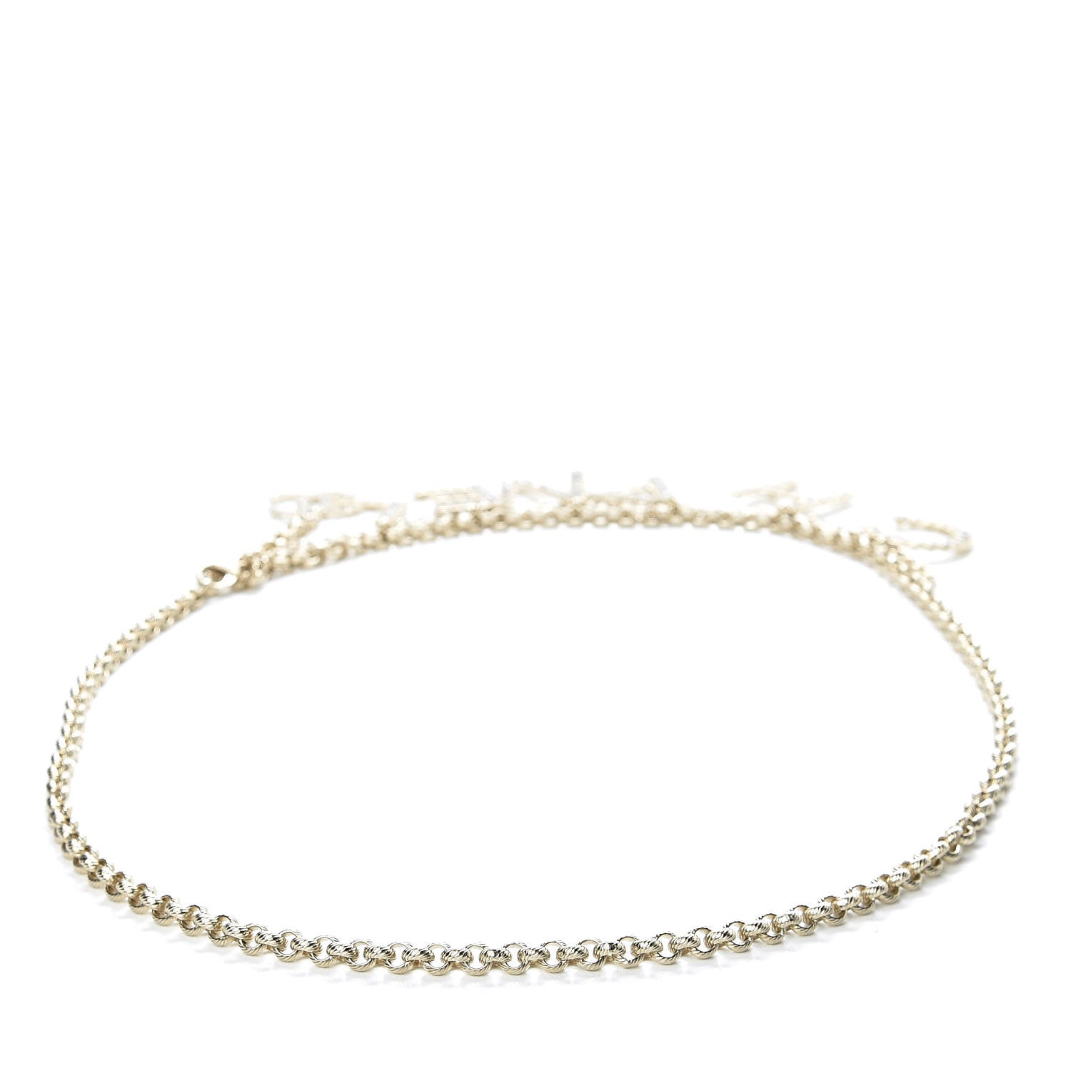 Chanel Metal Crystal 90's Icon Logo Chain Belt Gold 3 of 6