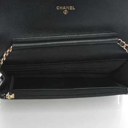 Chanel Caviar Quilted Boy Wallet On Chain WOC Black 5 of 8