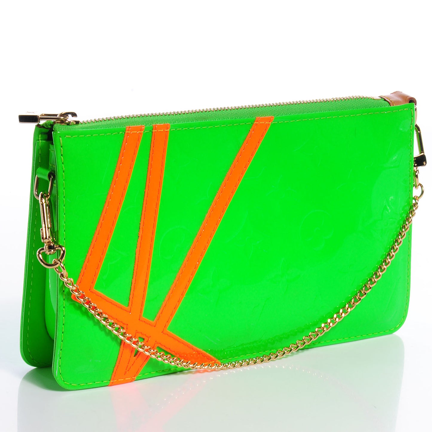 Patent Fluo Lexington with Chain Strap Green