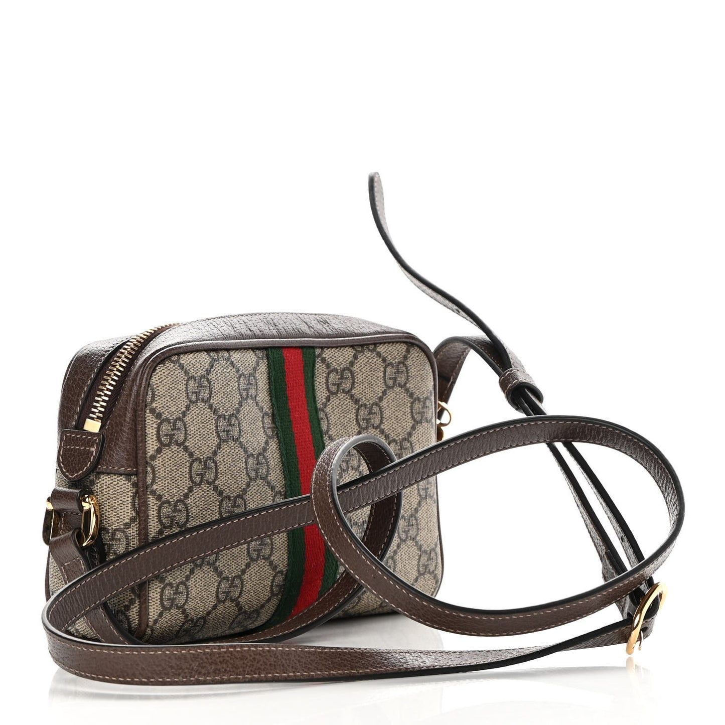 GG Supreme Monogram Web Mini Ophidia Shoulder Bag Brown