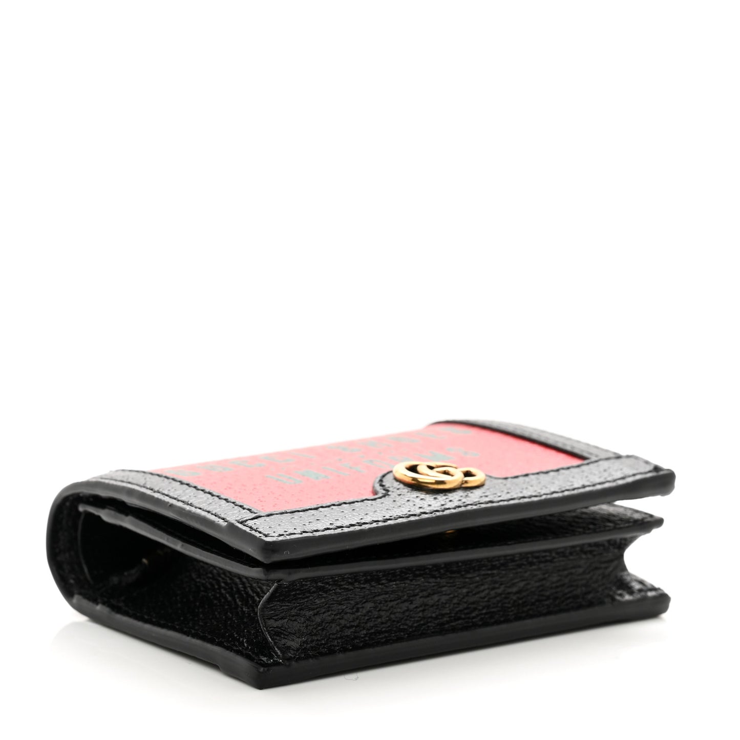 Calfskin Gucci 100 Ophidia Card Case Bright Hibiscus Black