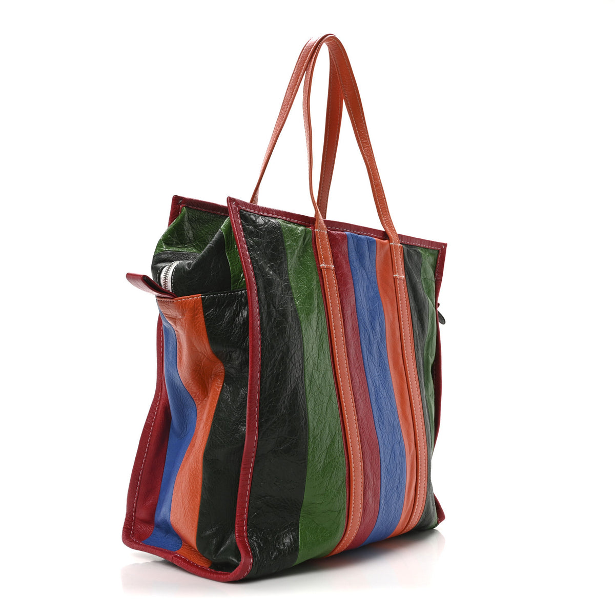 Balenciaga Veau Arena Multicolore Medium Bazar Shopper Tote Vert 