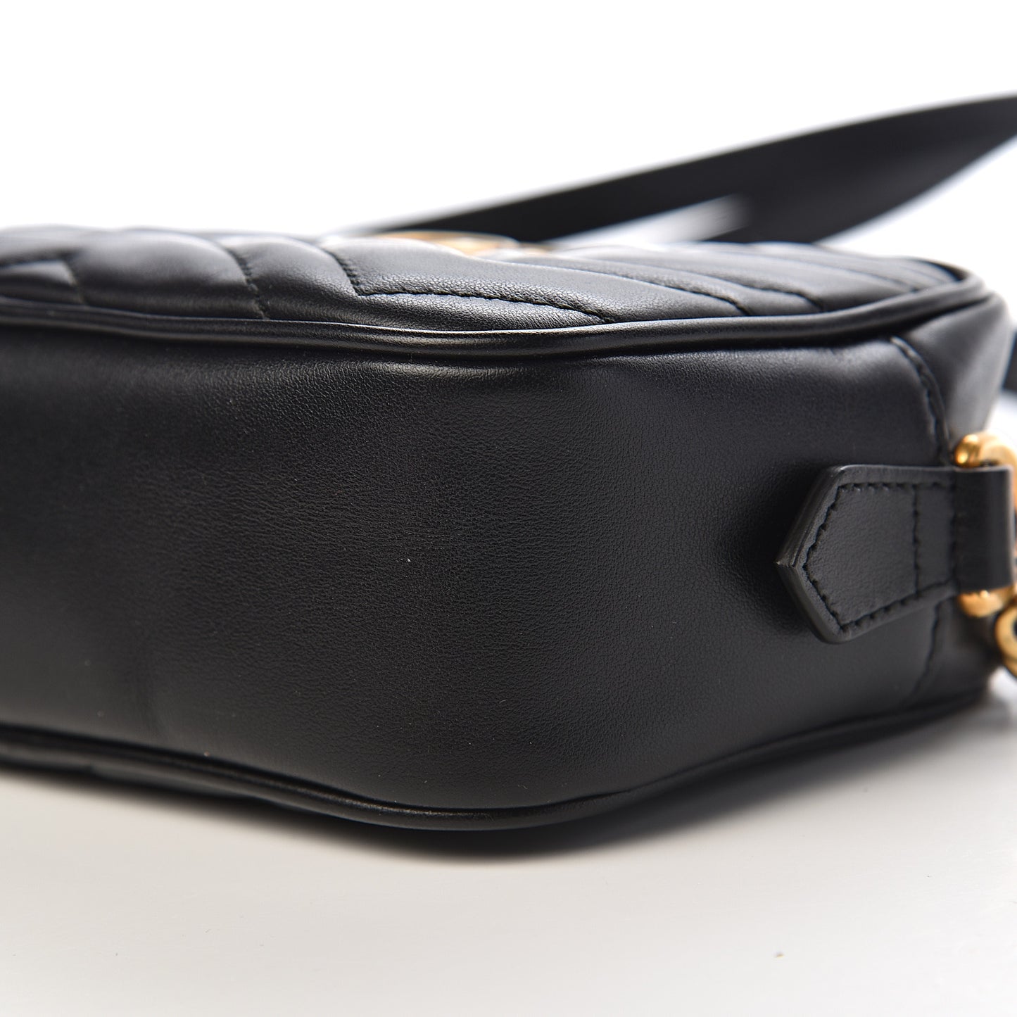 Calfskin Matelasse Mini GG Marmont Chain Shoulder Bag Black