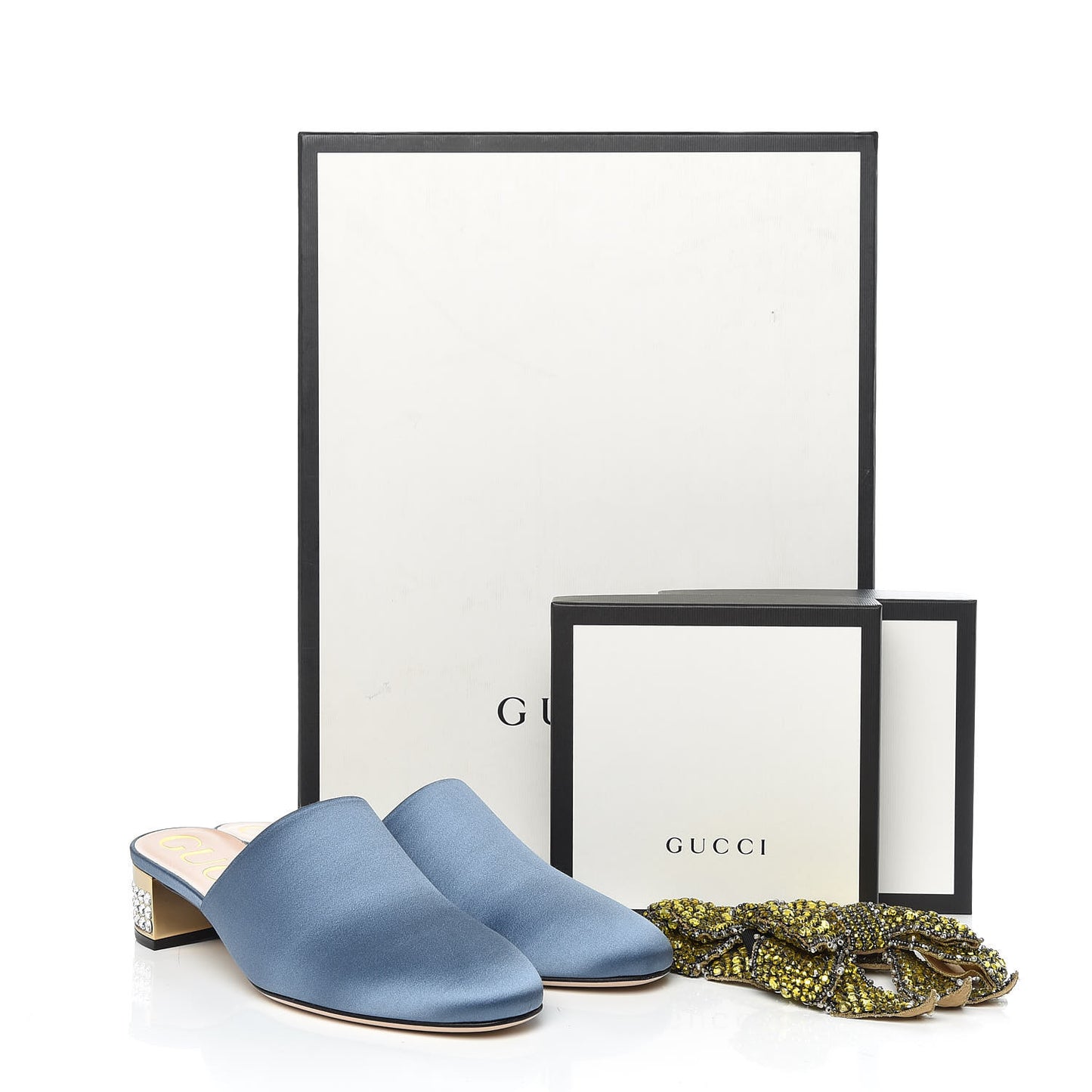 Silk Satin Crystal Embellished Bow Mules 39 Carta Zucchero