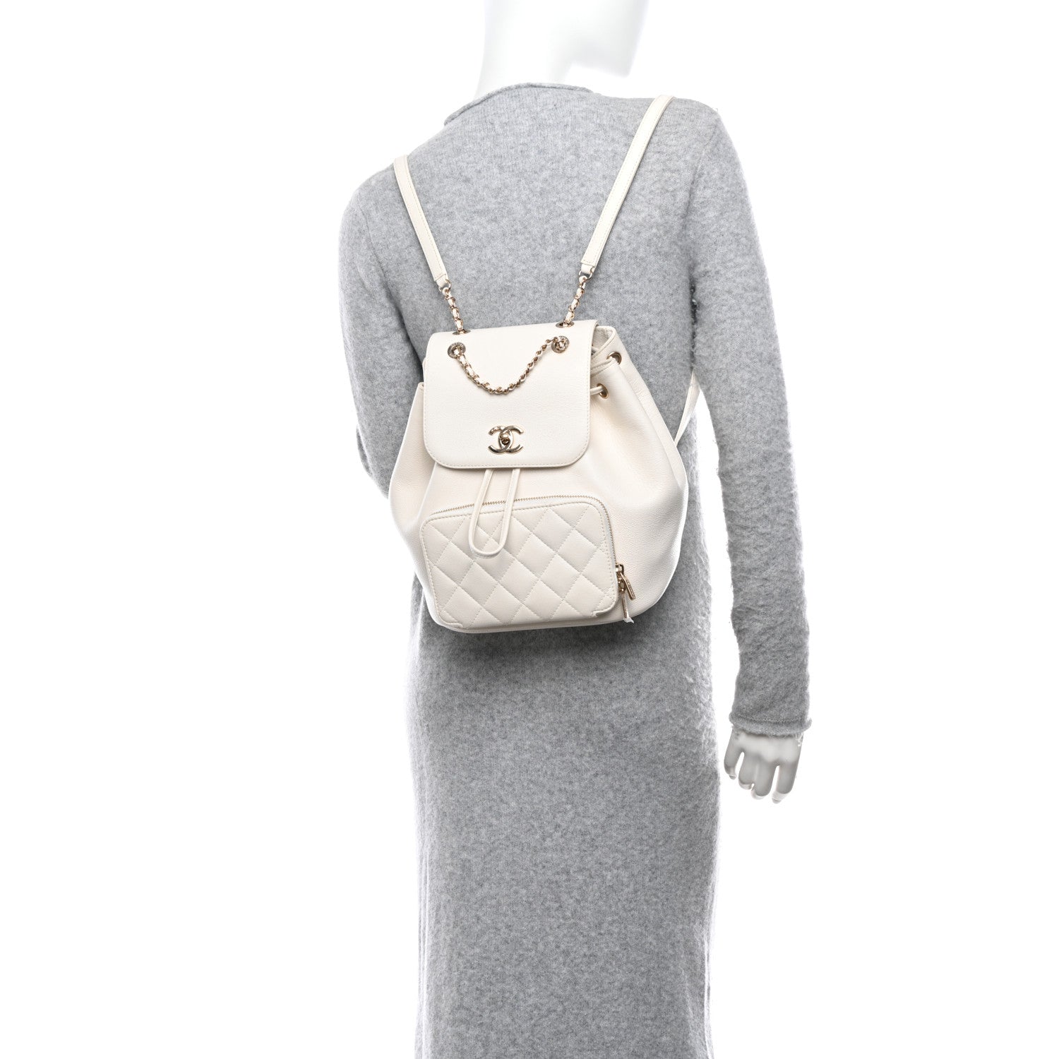 Chanel Caviar Quilted Business Affinity Backpack White 2 of 10