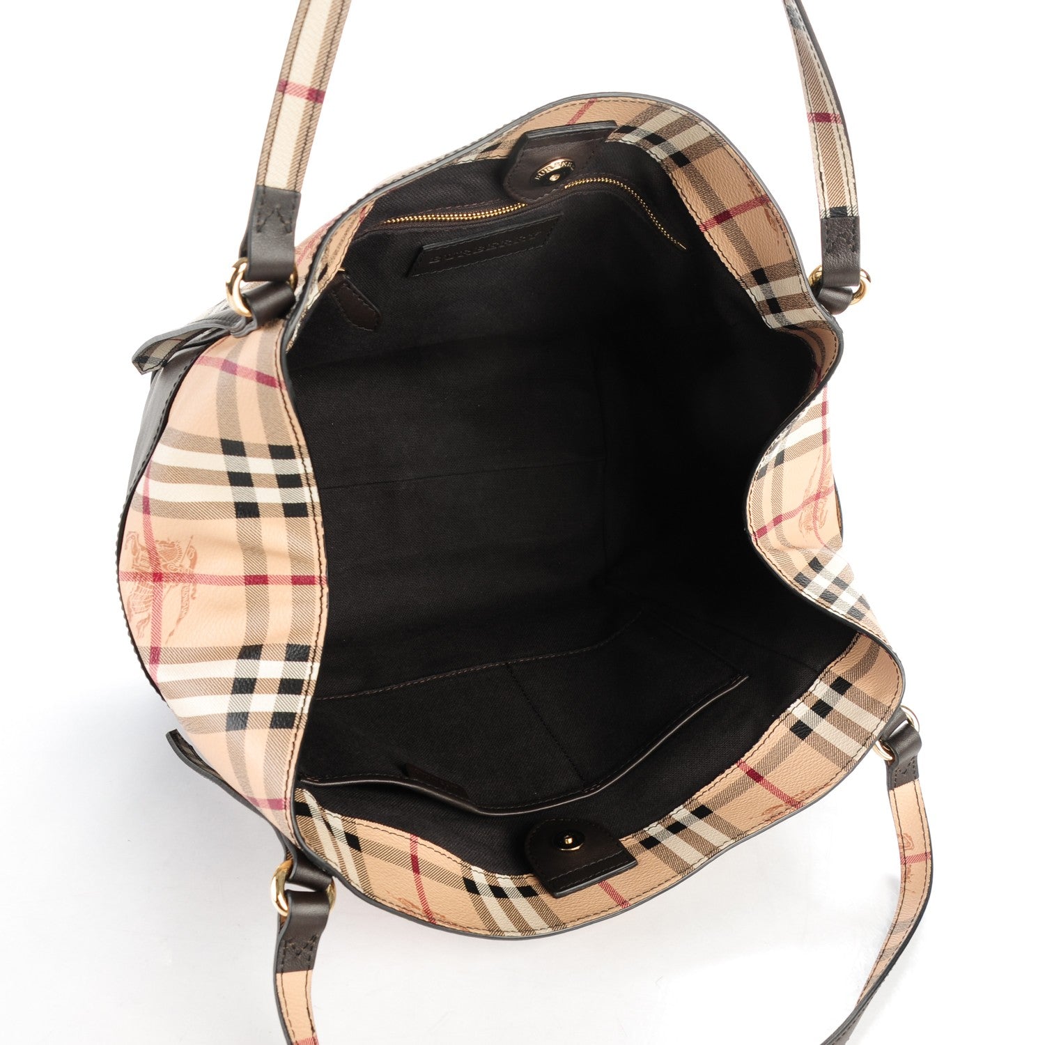 Burberry Haymarket Check Small Canterbury Tote Chocolate 5 of 8