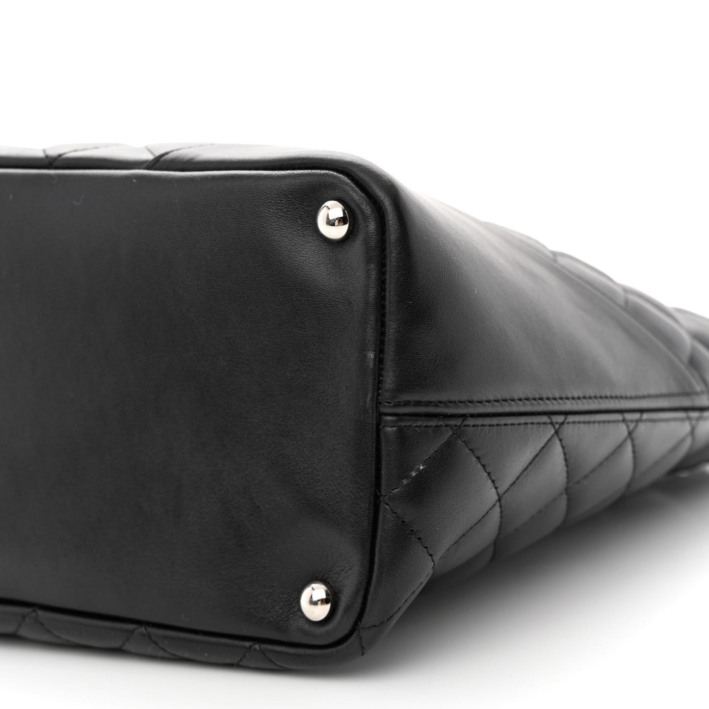 Calfskin Quilted Medium Cambon Tote Black