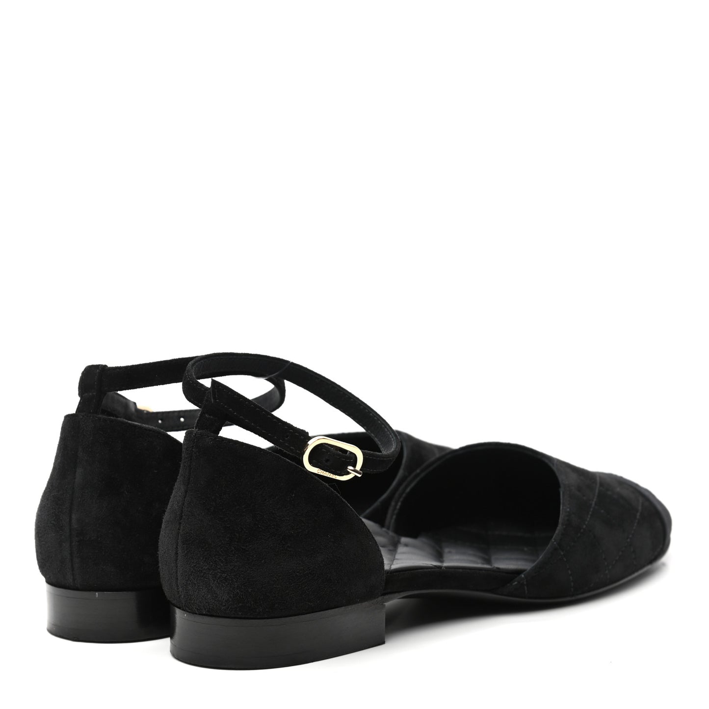 Grosgrain Cap Toe CC Ankle Strap Sandals 37 Black