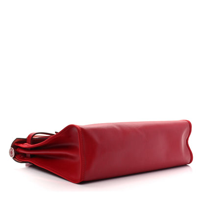 Hermes Toile H Berline Vache Hunter Herbag Zip PM 31 Rouge Piment Ecru 4 of 9