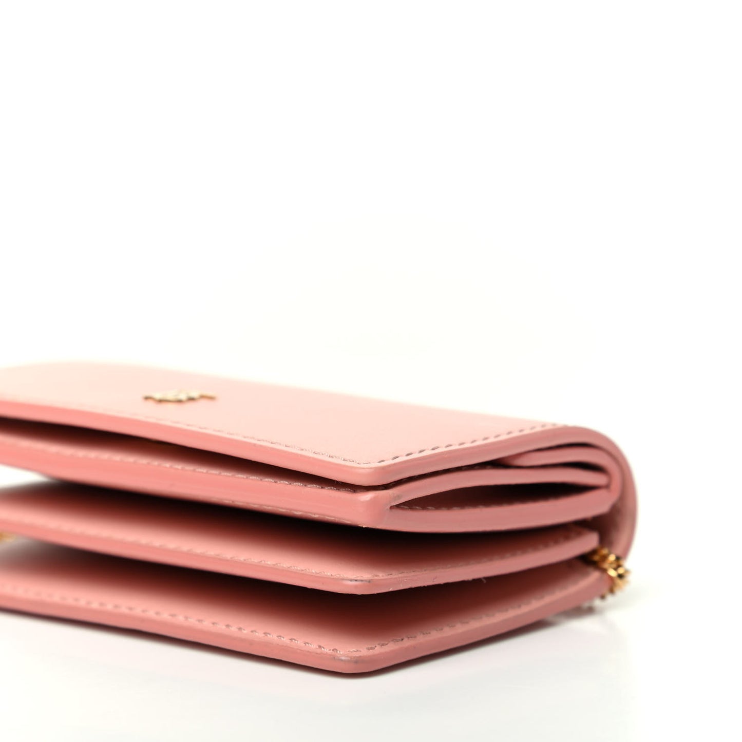 Calfskin Jessie Chain Card Case Blush Pink