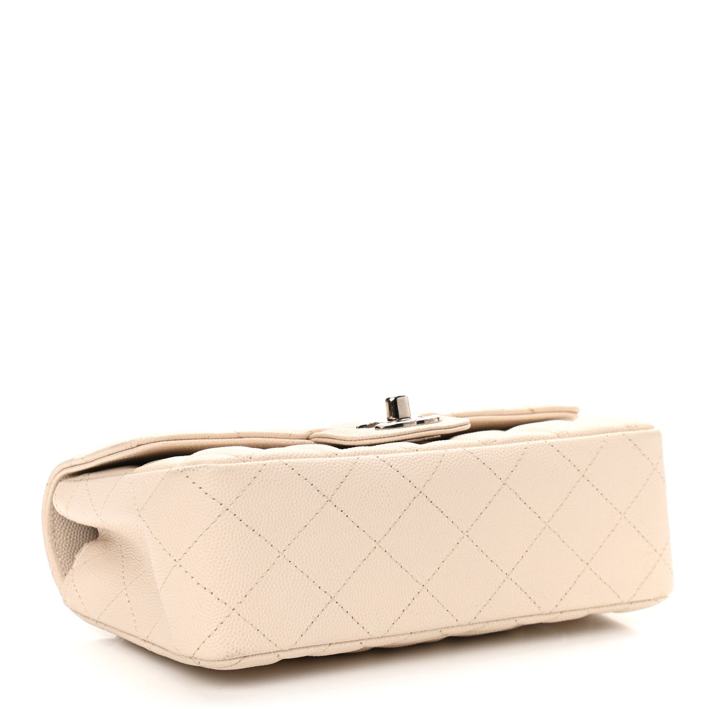 Caviar Quilted Mini Rectangular Flap Light Beige