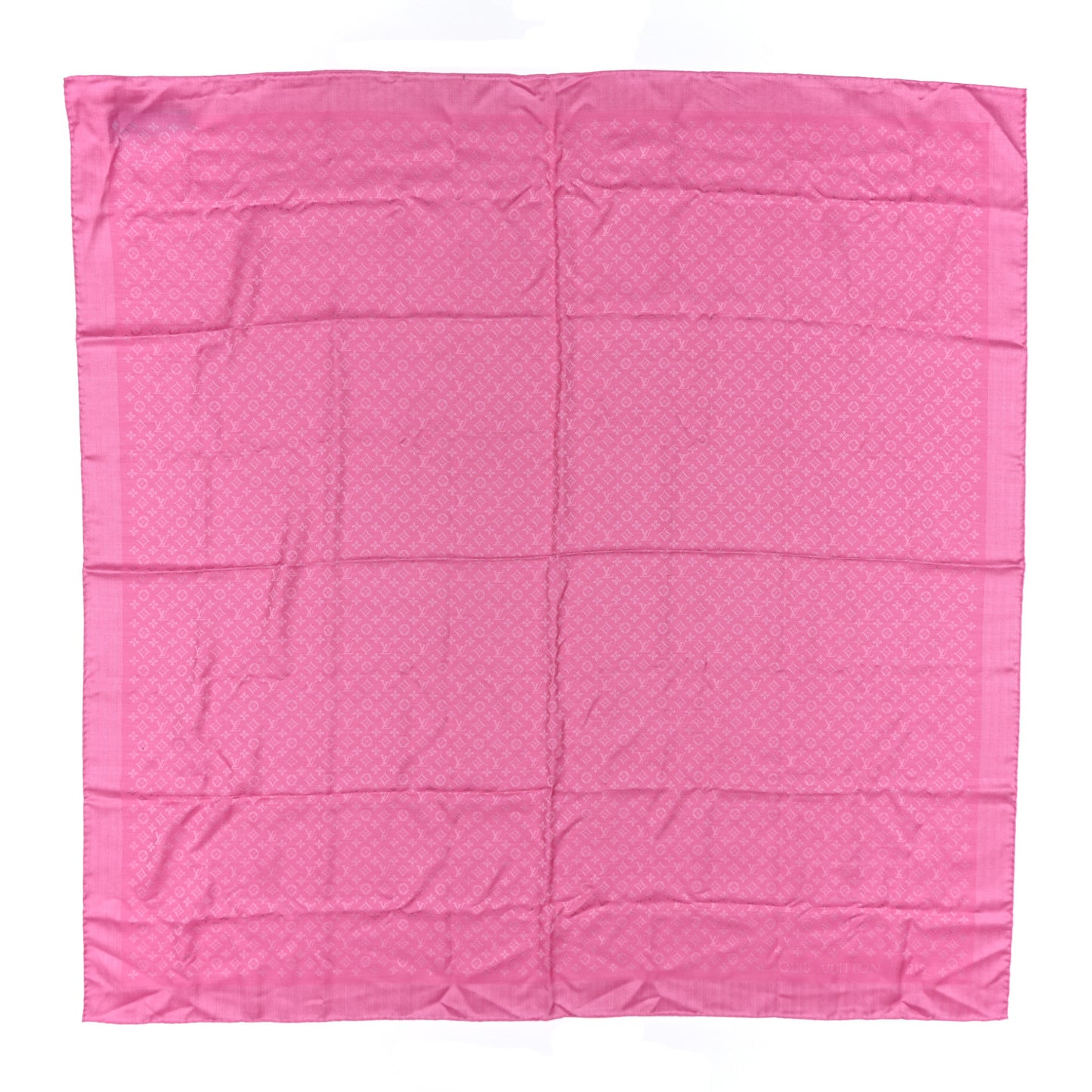 Silk Wool Monogram Evermore Shawl Rose Pop