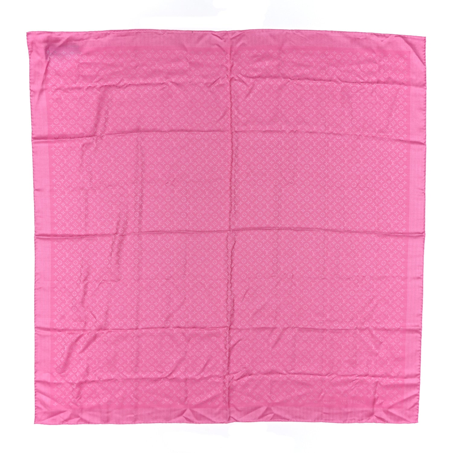 Louis Vuitton Silk Wool Monogram Evermore Shawl Rose Pop 1 of 3