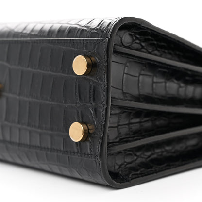 Saint Laurent Calfskin Crocodile Embossed Nano Sac De Jour Black 10 of 10