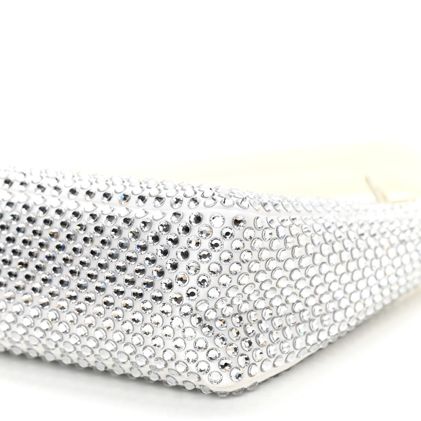Satin Crystal Mini Re-Edition 2000 Bag White
