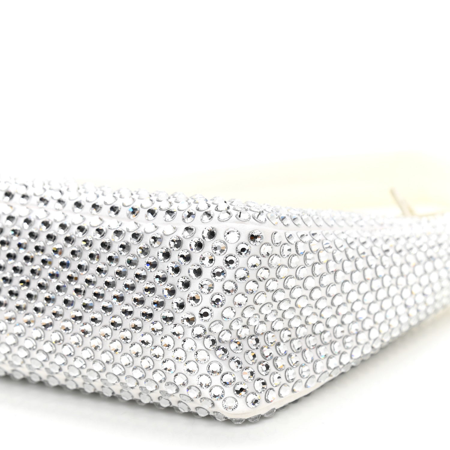 Prada Satin Crystal Mini Re-Edition 2000 Bag White 9 of 9