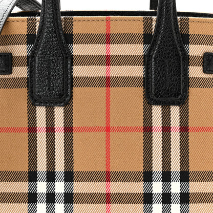 Burberry Goatskin Vintage Check Small Banner Tote Black 8 of 10