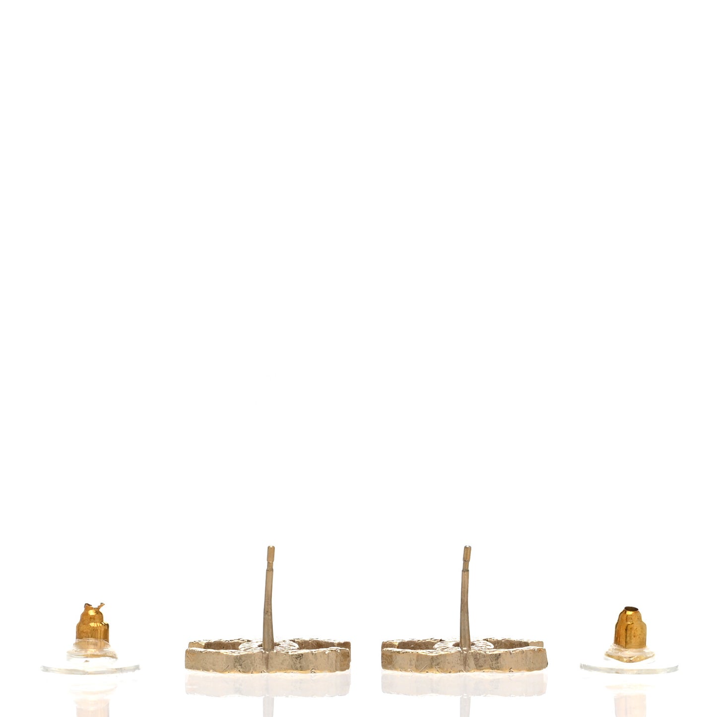 Quilted CC Earrings Gold