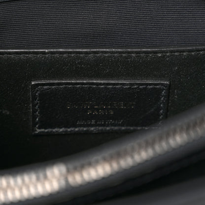 Saint Laurent Sheepskin Matelasse Chevron Monogram Medium College Bag Light Coal 8 of 11