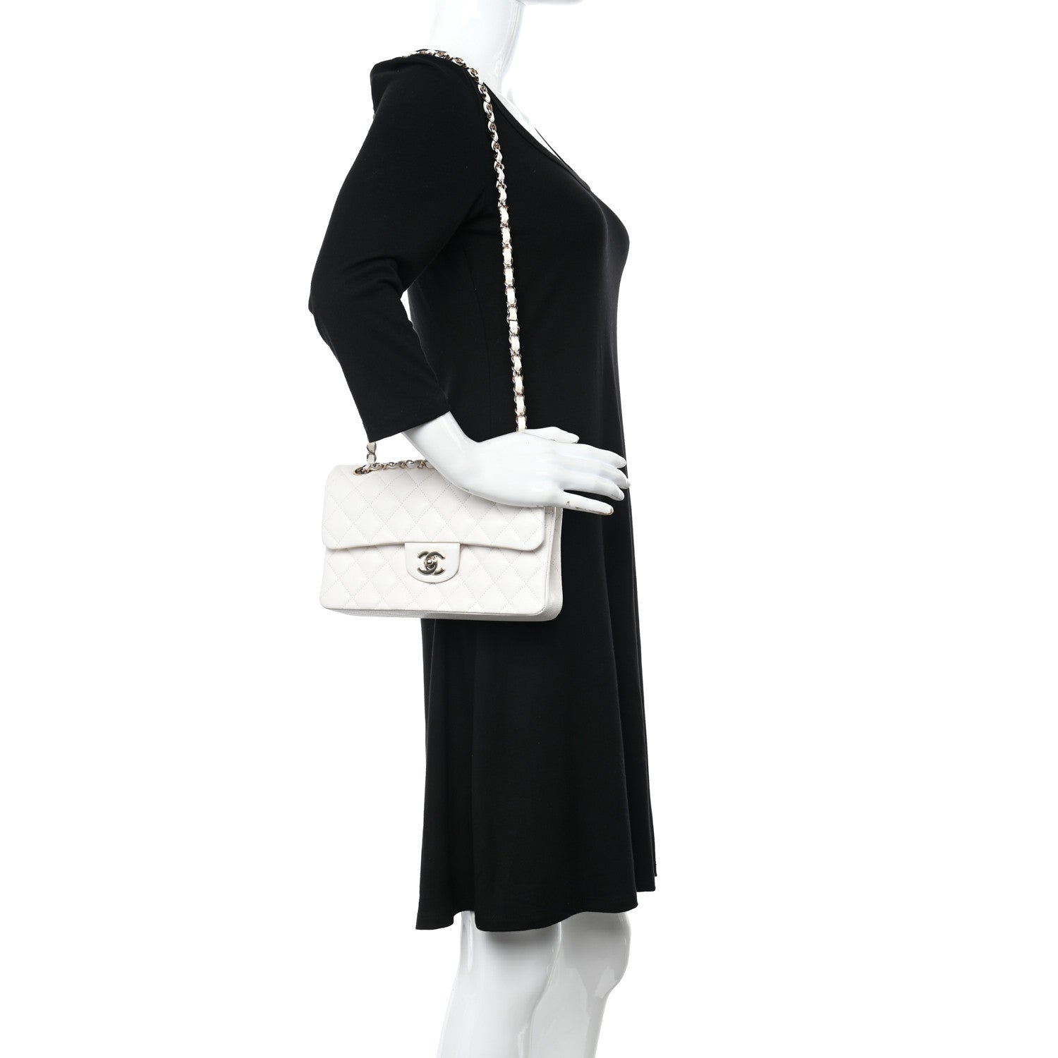 Chanel Caviar Quilted Small Double Flap White 2 of 10