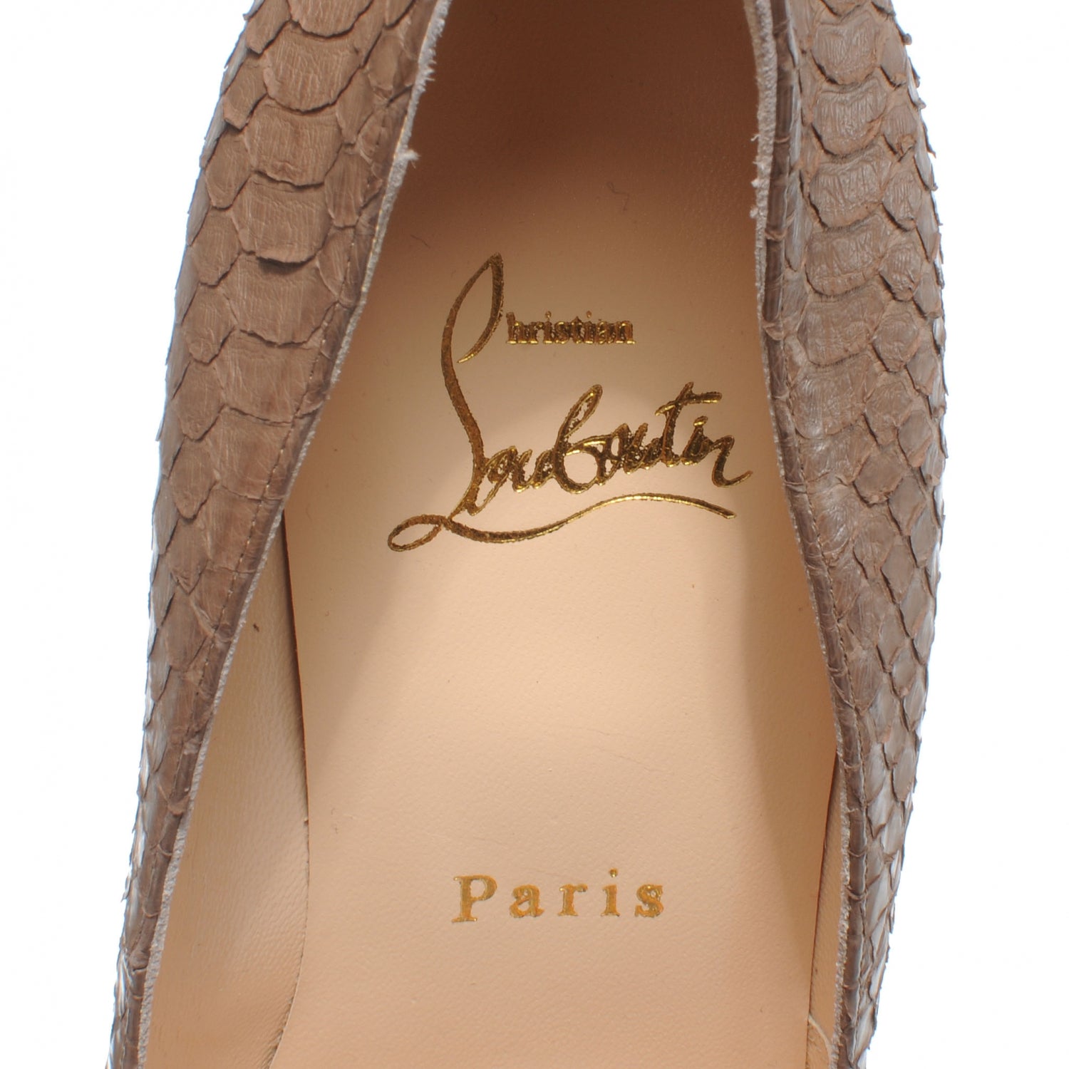 Christian Louboutin Watersnake Ron Ron 85 Pumps 37.5 Camel 7 of 7