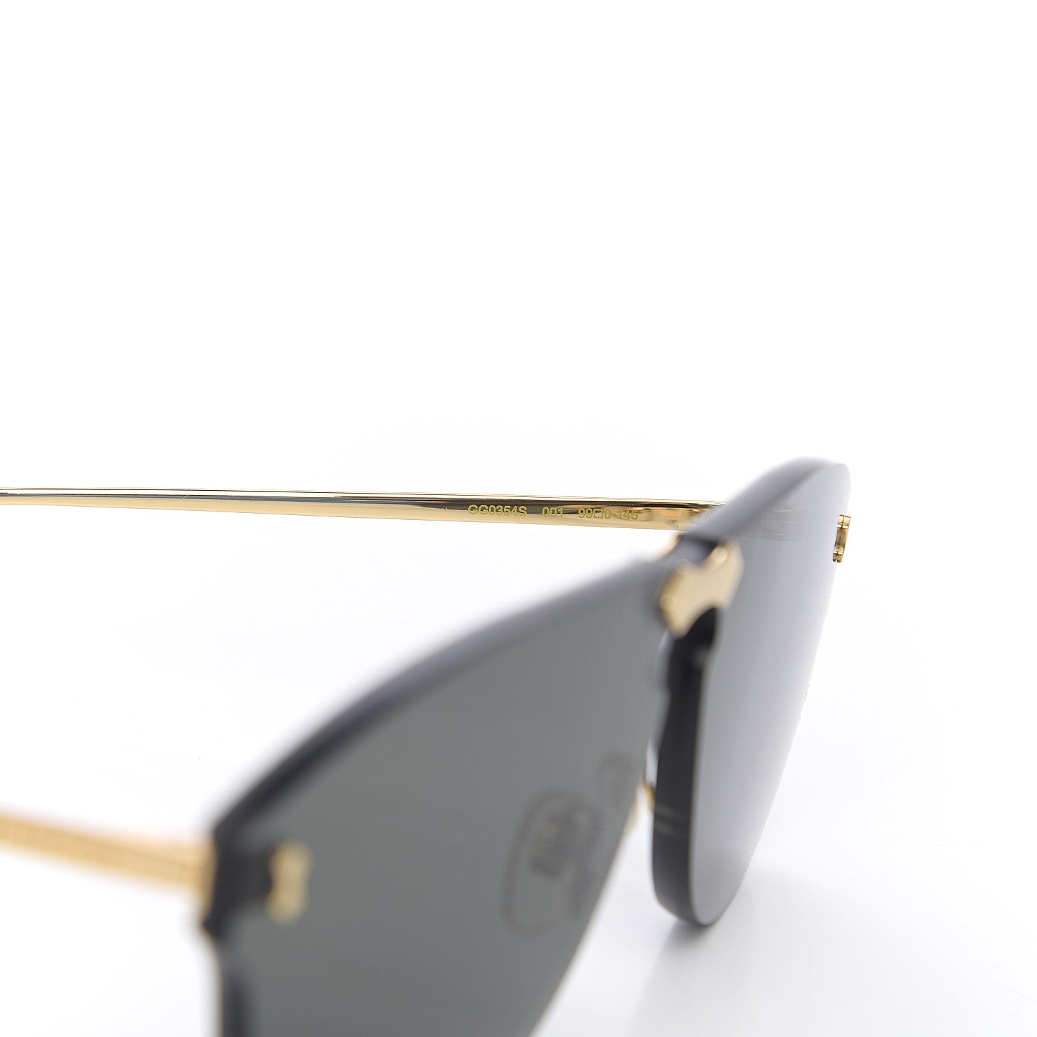 Gucci Rimless Sunglasses GG0354S Gold 5 of 8