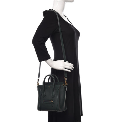 Celine Drummed Calfskin Nano Luggage Amazone 2 of 9