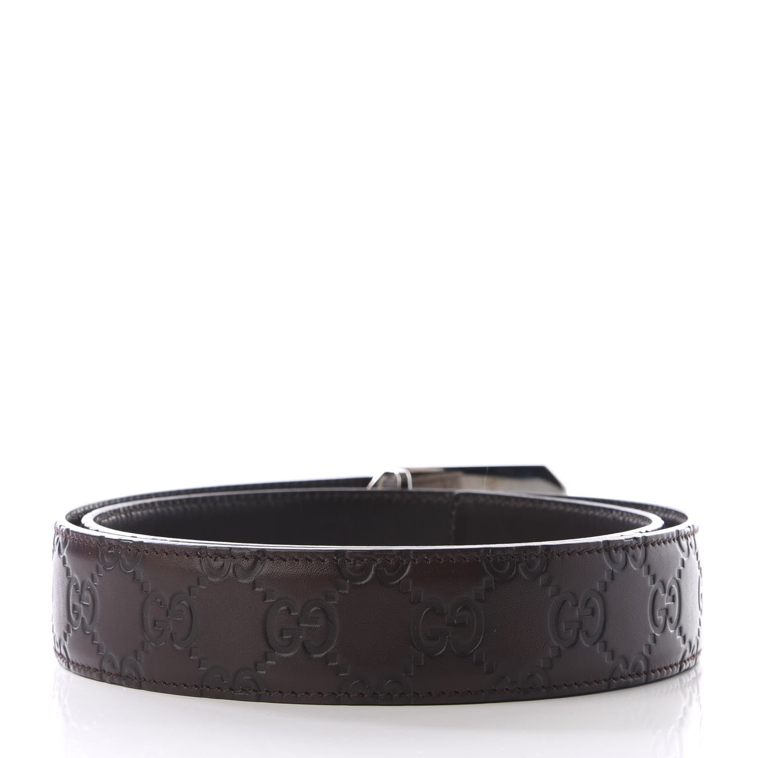 Gucci Guccissima Signature Belt 85 34 Dark Brown 2 of 5