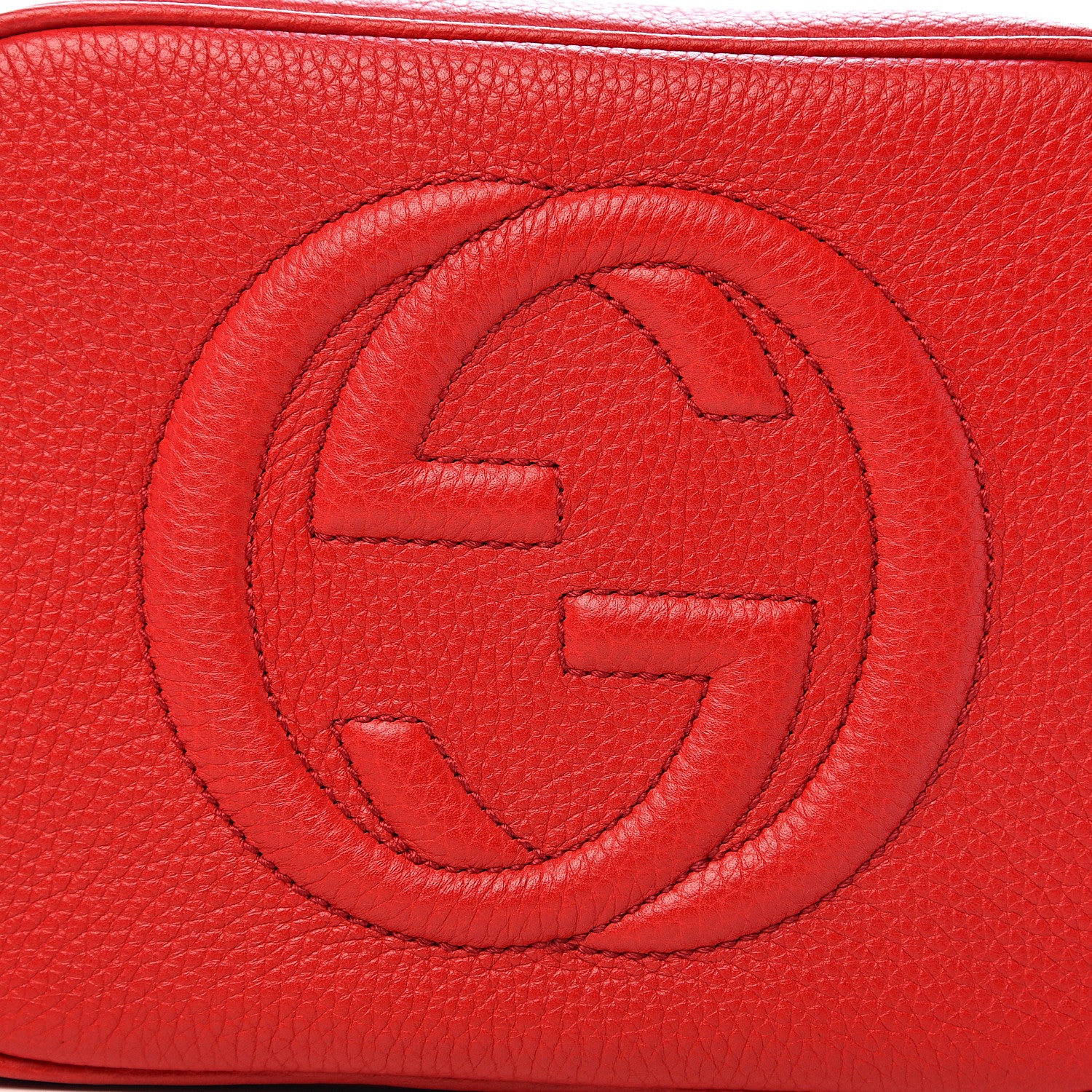 Gucci Pebbled Calfskin Small Soho Disco Bag Tabasco Red 9 of 9