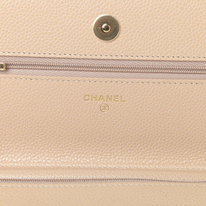 Chanel Caviar Quilted Wallet On Chain WOC Beige 6 of 14