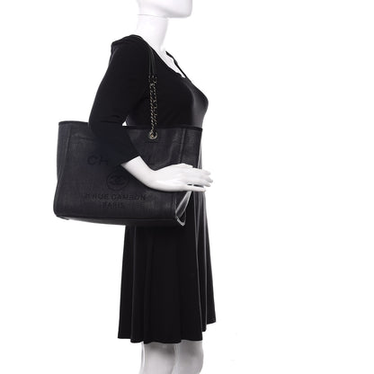 Chanel Mixed Fibers Calfskin Small Deauville Tote Black 2 of 11