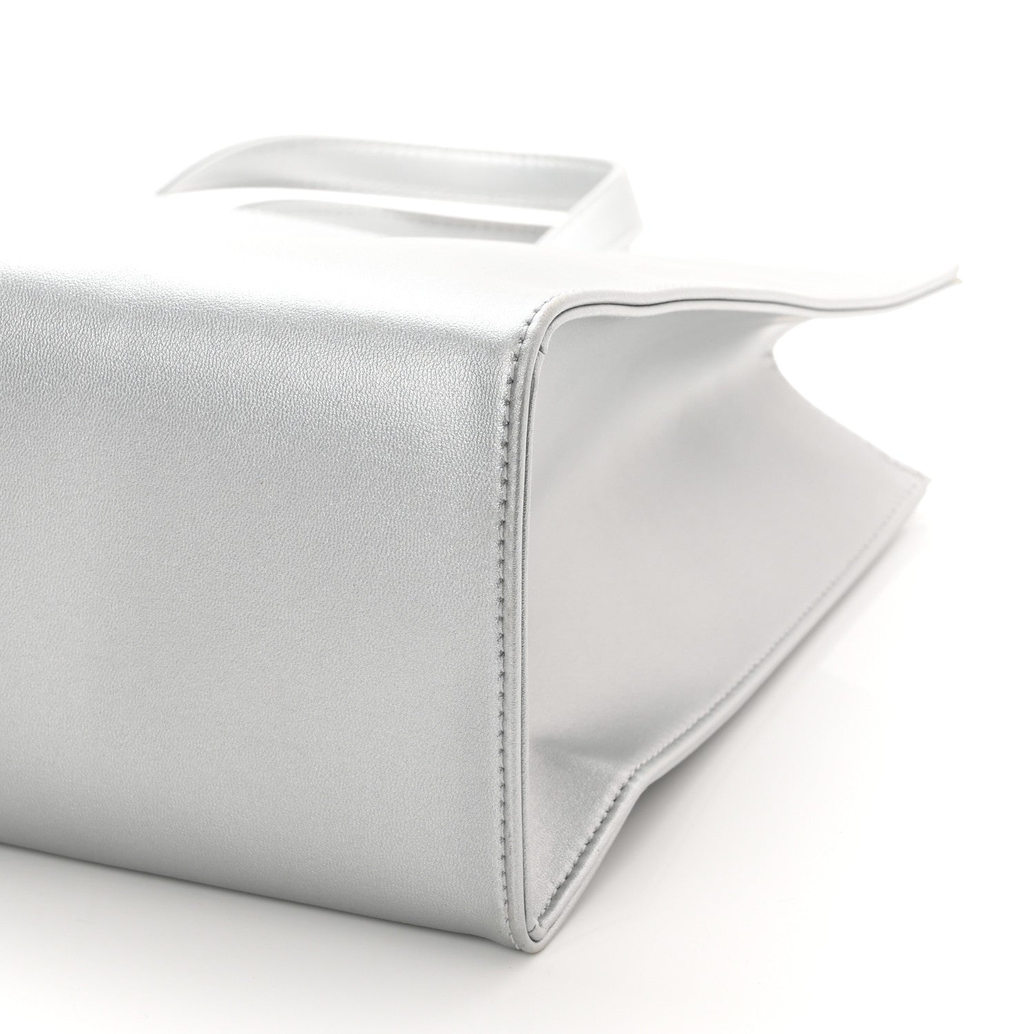 Telfar Metallic Vegan Leather Medium Shopping Bag Silver 11 of 11