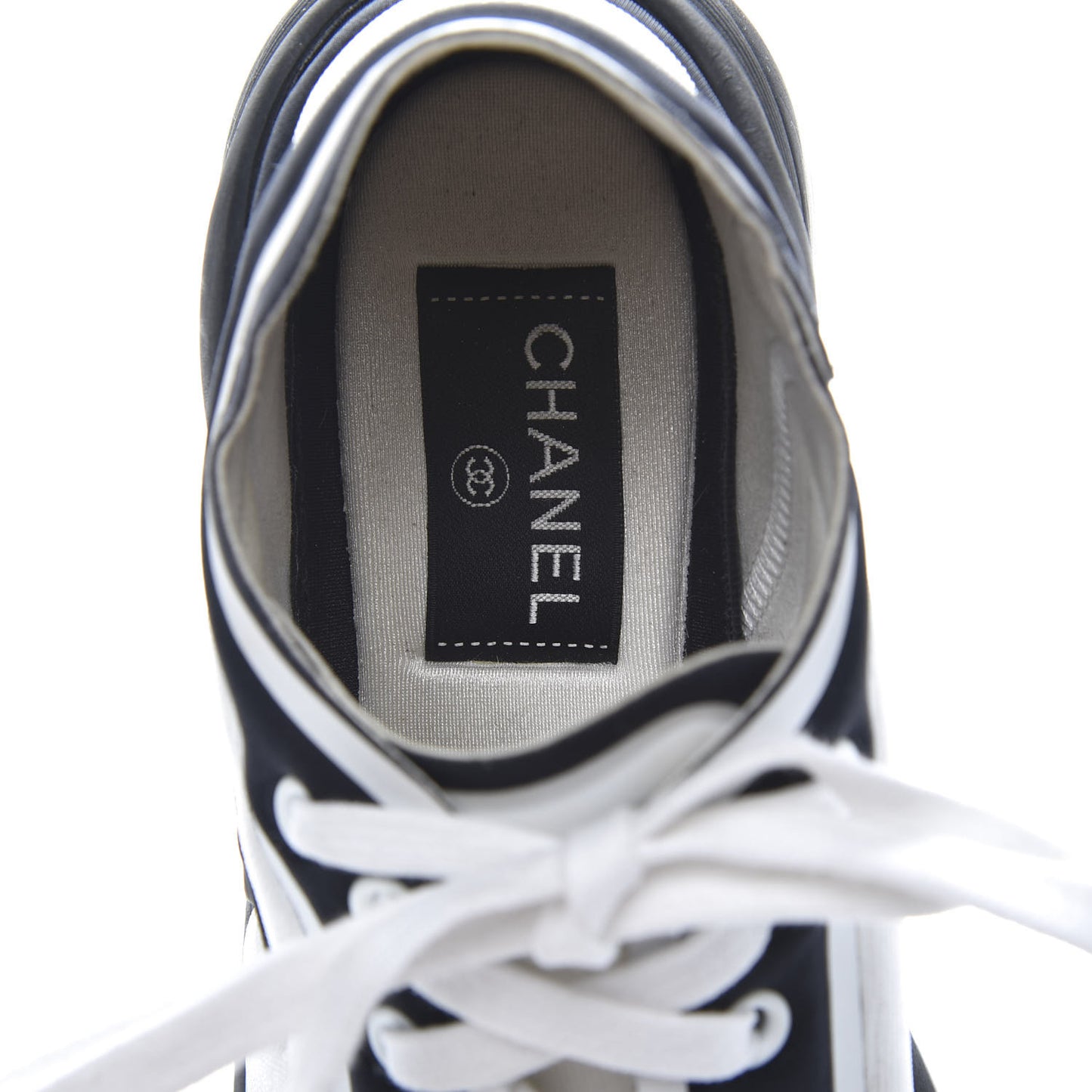 Suede Calfskin Stretch Fabric CC Sneakers 37.5 White