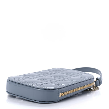 Christian Dior Patent Cannage Lady Dior Phone Holder Cloud Blue 7 of 9
