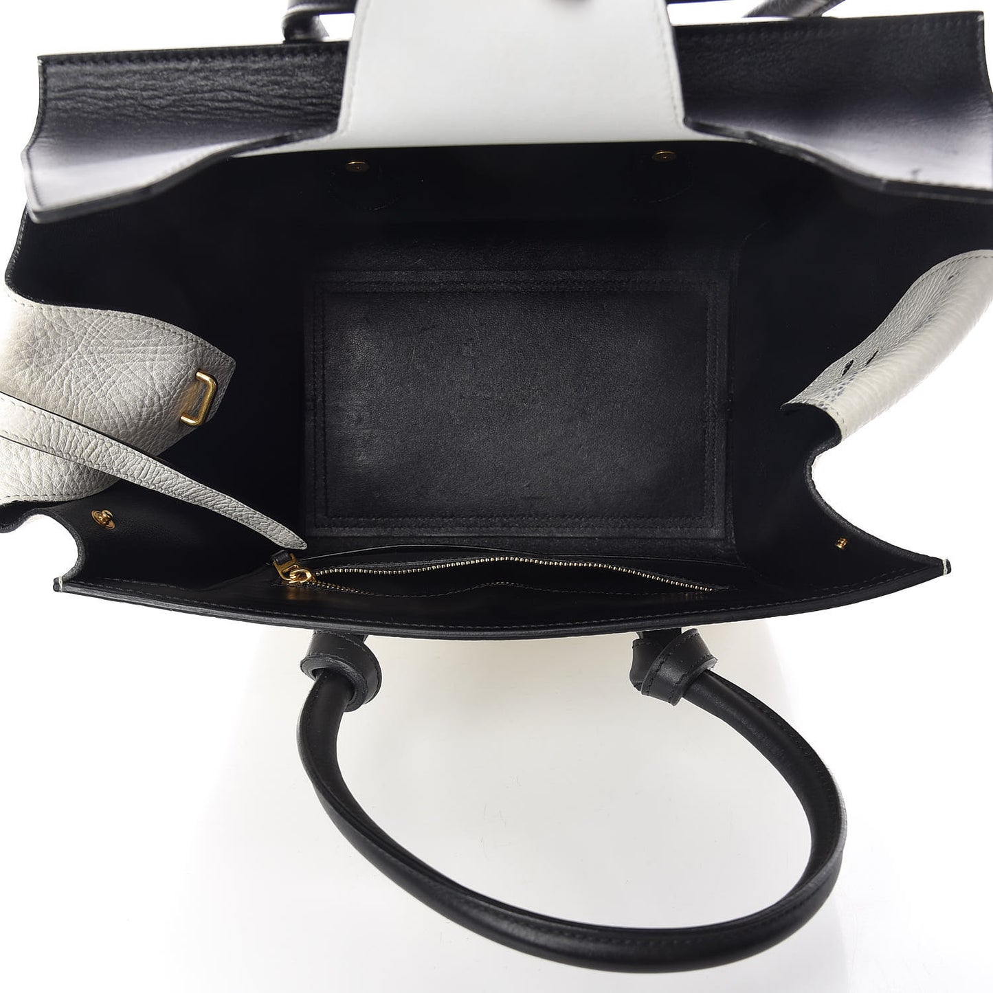 Elephant Calfskin Mini Bi-Color Tie Knot Tote White Black