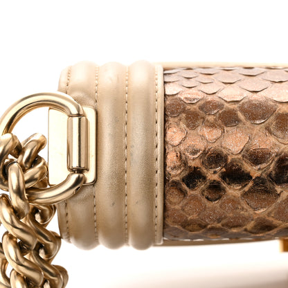 Chanel Snakeskin Calfskin Small Boy Flap Gold 14 of 17
