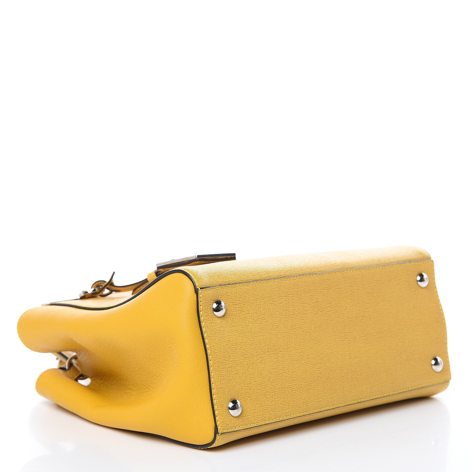 Fendi Vitello Elite Petite 2Jours Tote Mustard 4 of 10
