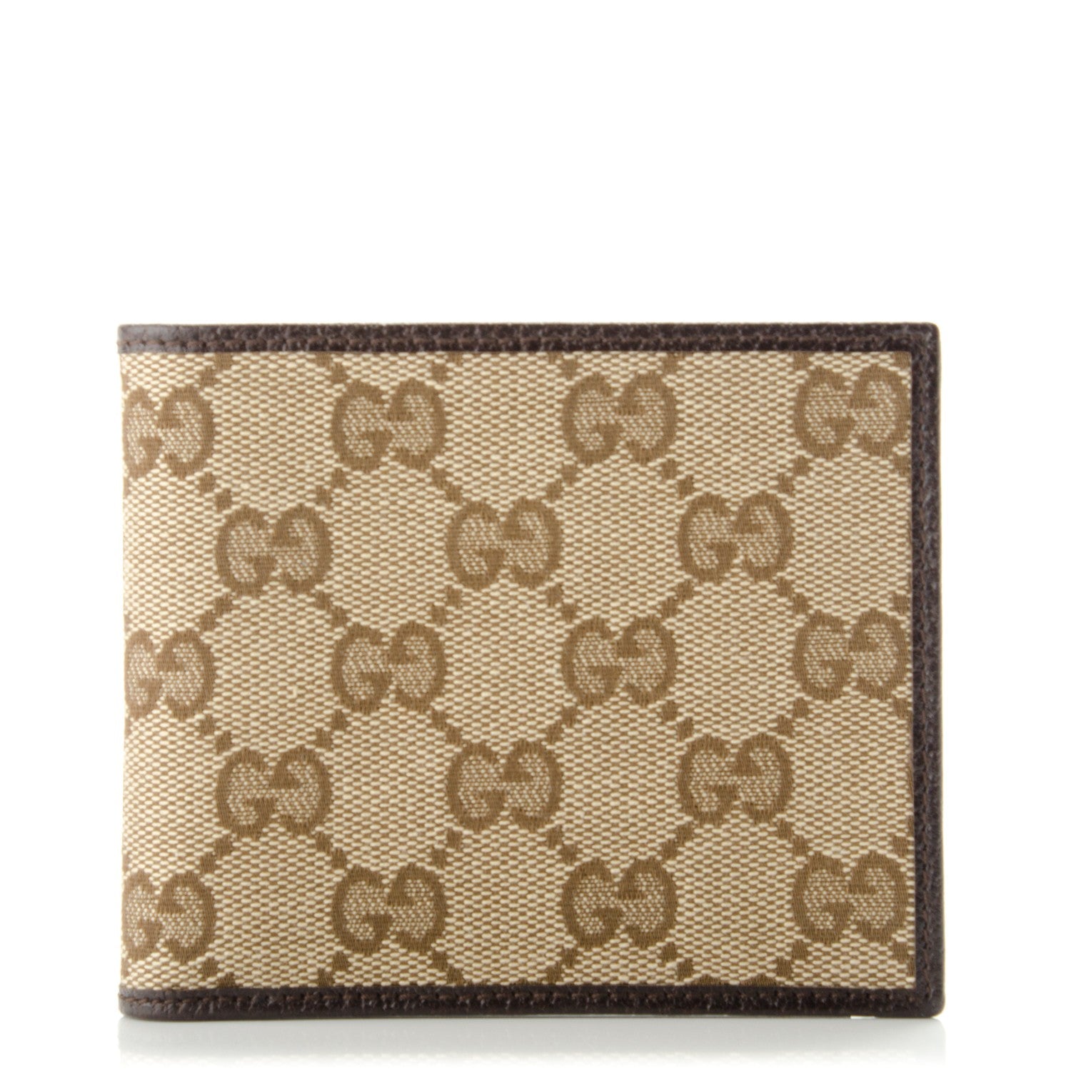 Gucci Mens Monogram Bi-Fold Wallet Dark Brown 1 of 8