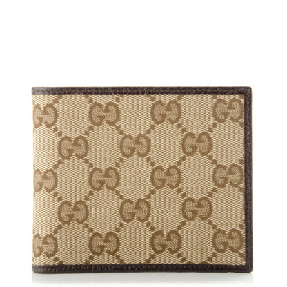 Gucci Mens Monogram Bi-Fold Wallet Dark Brown 1 of 8